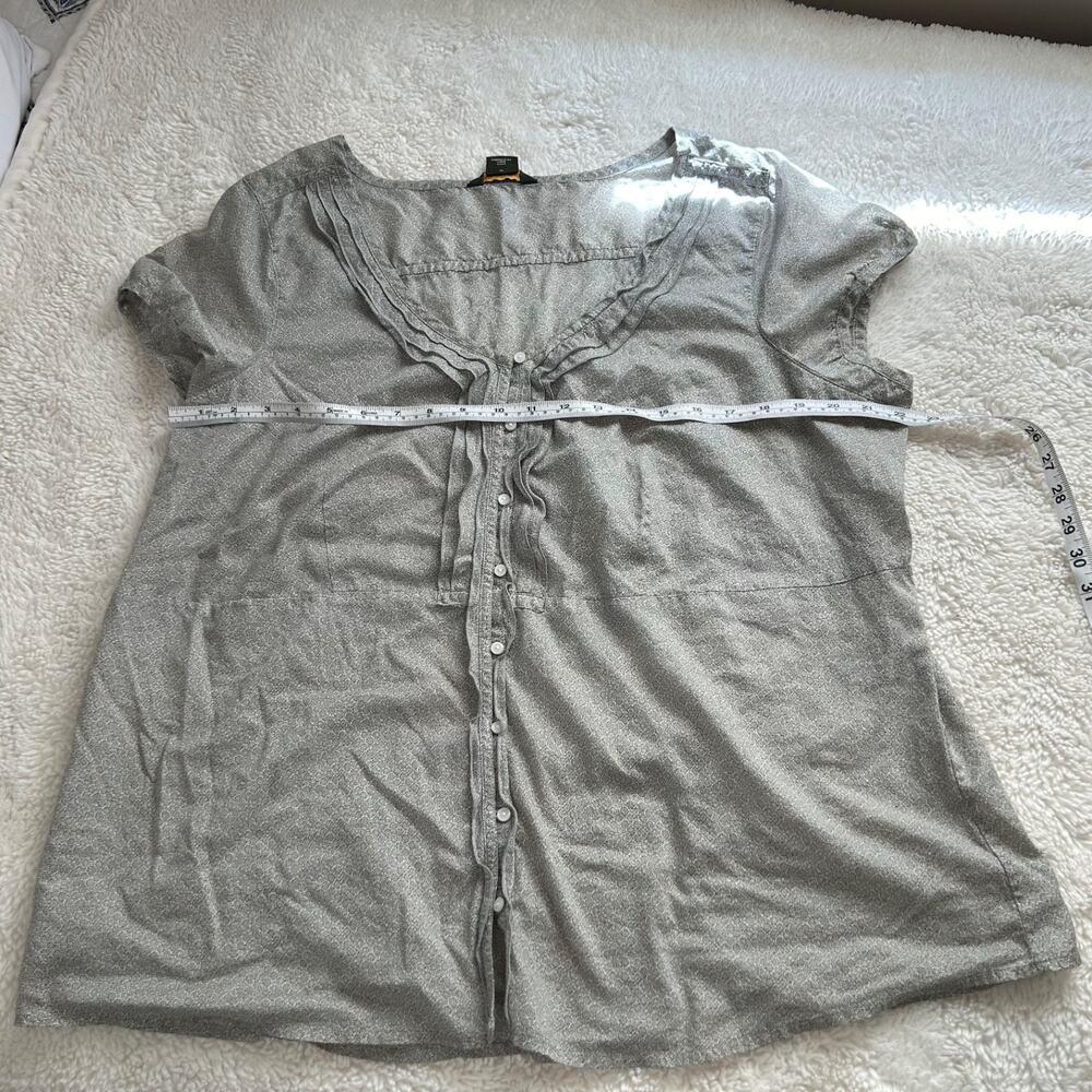 2000's Womens Eddie Bauer Short Sleeve Blouse Prairie Cottagecore Soft Sz 2X Y2K - Picture 4 of 6